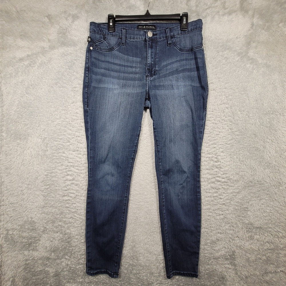 Rock‎ & Republic Kashmiere Jeans Womens 16M Blue Denim Stretch 34x29